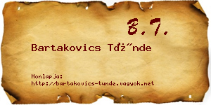 Bartakovics Tünde névjegykártya