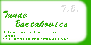 tunde bartakovics business card