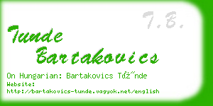 tunde bartakovics business card